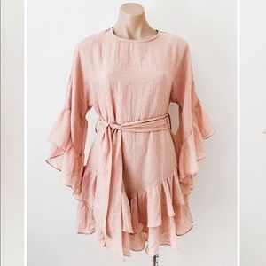 Blush pink dress long sleeve never worn